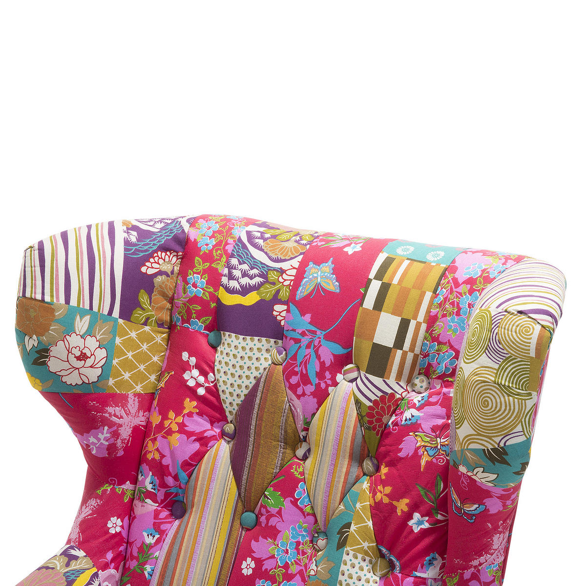 SESSEL Patchwork mehrfarbig/fuchsia Molde - Pink/Multicolor, Textil (70/100/80cm) - Beliani