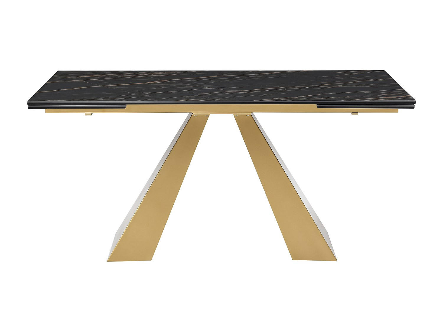 AUSZIEHBARER Tisch - 6 Personen, 8 Personen, 10 Personen - Glas, Keramik - Schwarz, Goldfarben - - Goldfarben/Schwarz, Glas/Keramik (90/200/76cm) - Vente-Unique