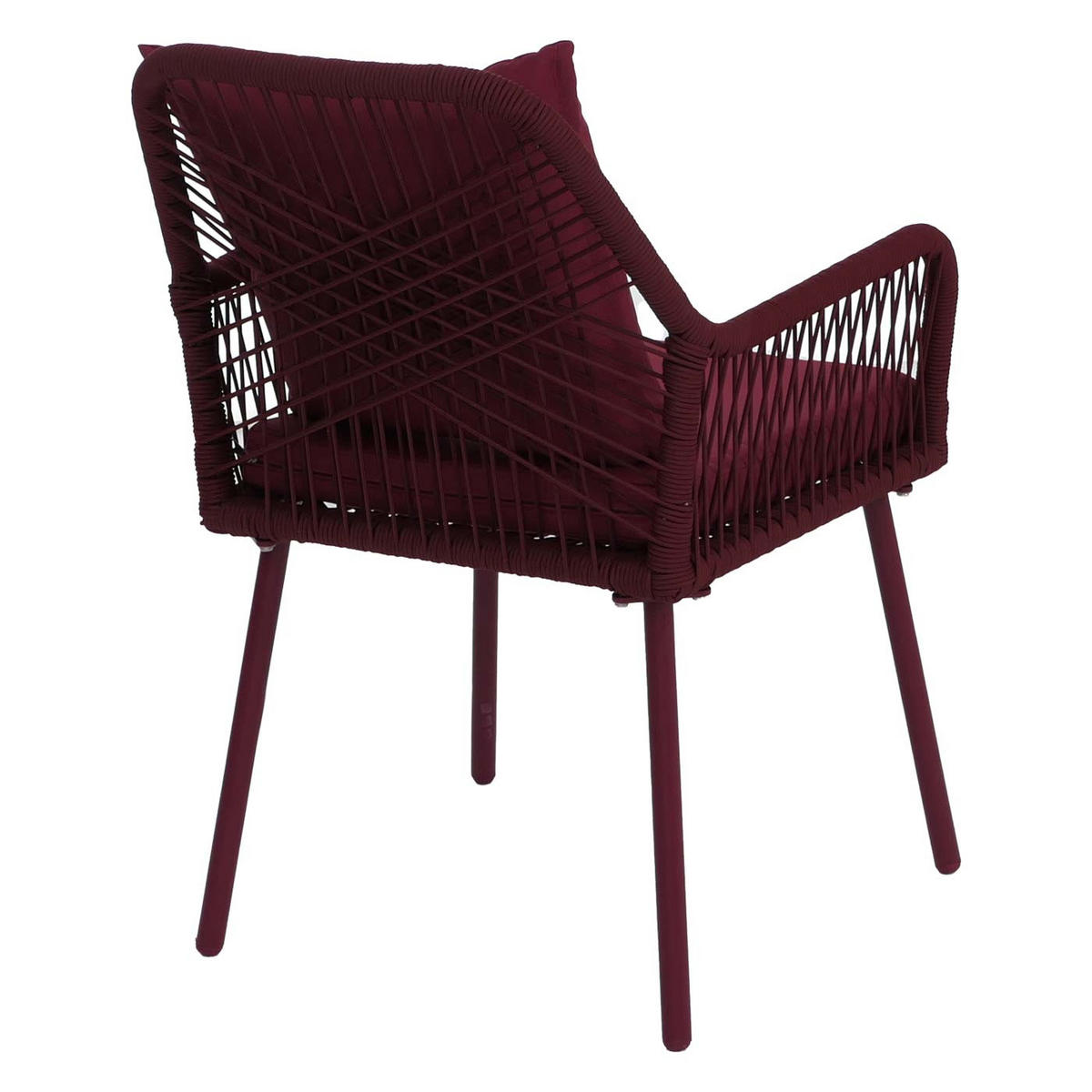 GARTENSTUHL 2er-Set 81x54x62cm Bordeaux - Bordeaux, Metall (54/81/62cm) - PROREGAL