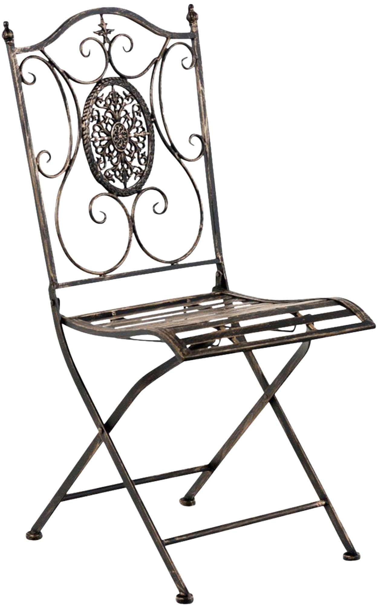 GARTENKLAPPSTUHL Metall Bronze - Bronzefarben, Metall (42/91/49cm) - CLP
