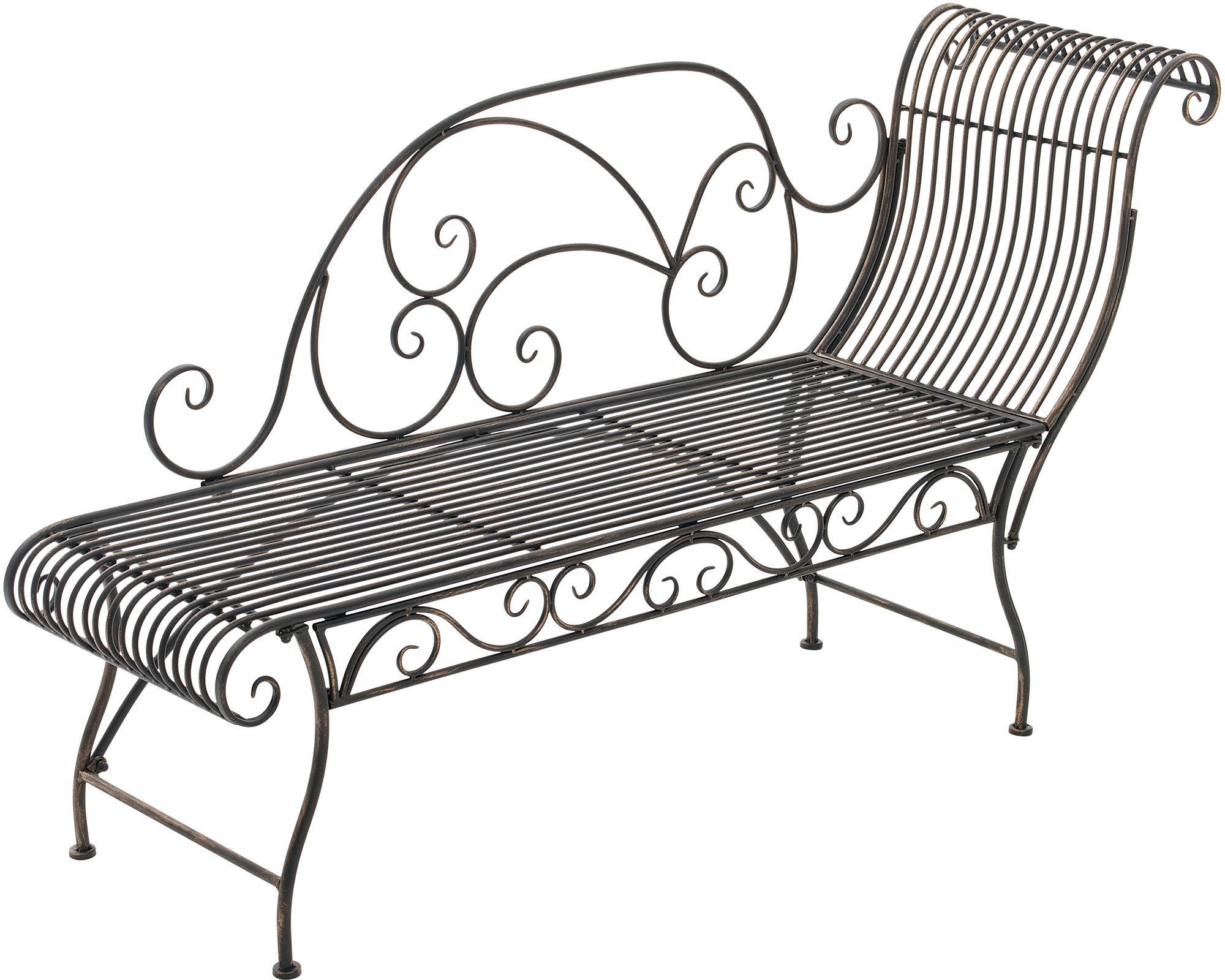 GARTENLIEGE Metall Bronze - Bronzefarben, Metall (156/78/46cm) - CLP