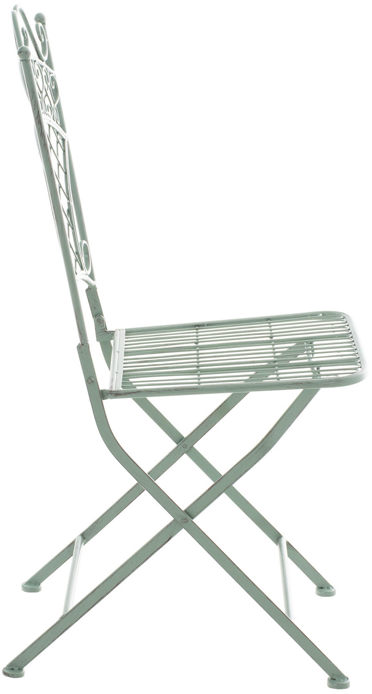 GARTENKLAPPSTUHL Metall Antik-Grün - Grün, Metall (42/94/40cm) - CLP