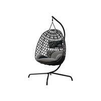 HÄNGESESSEL Liwebo - Schwarz/Grau, Metall (105/195/105cm) - MIRJAN24