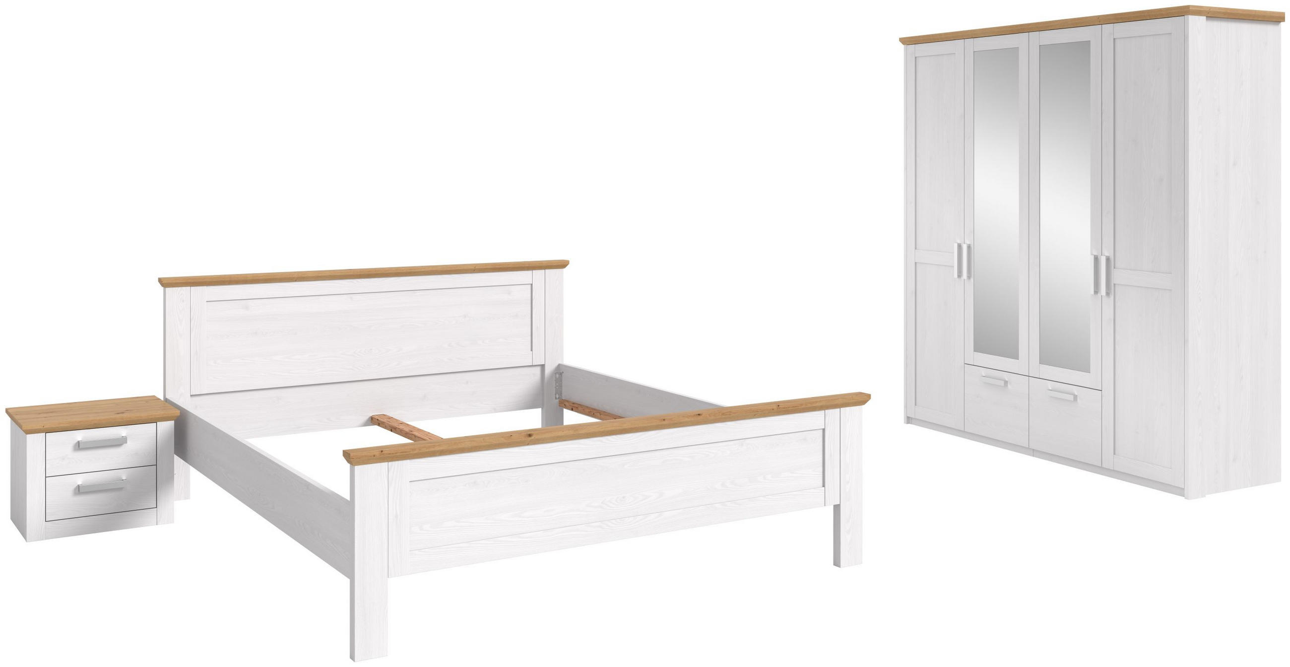 BETTANLAGE Verona Sibiu Lärche Nachbildung 3-tlg. - Lärchefarben, Holzwerkstoff - Xonox