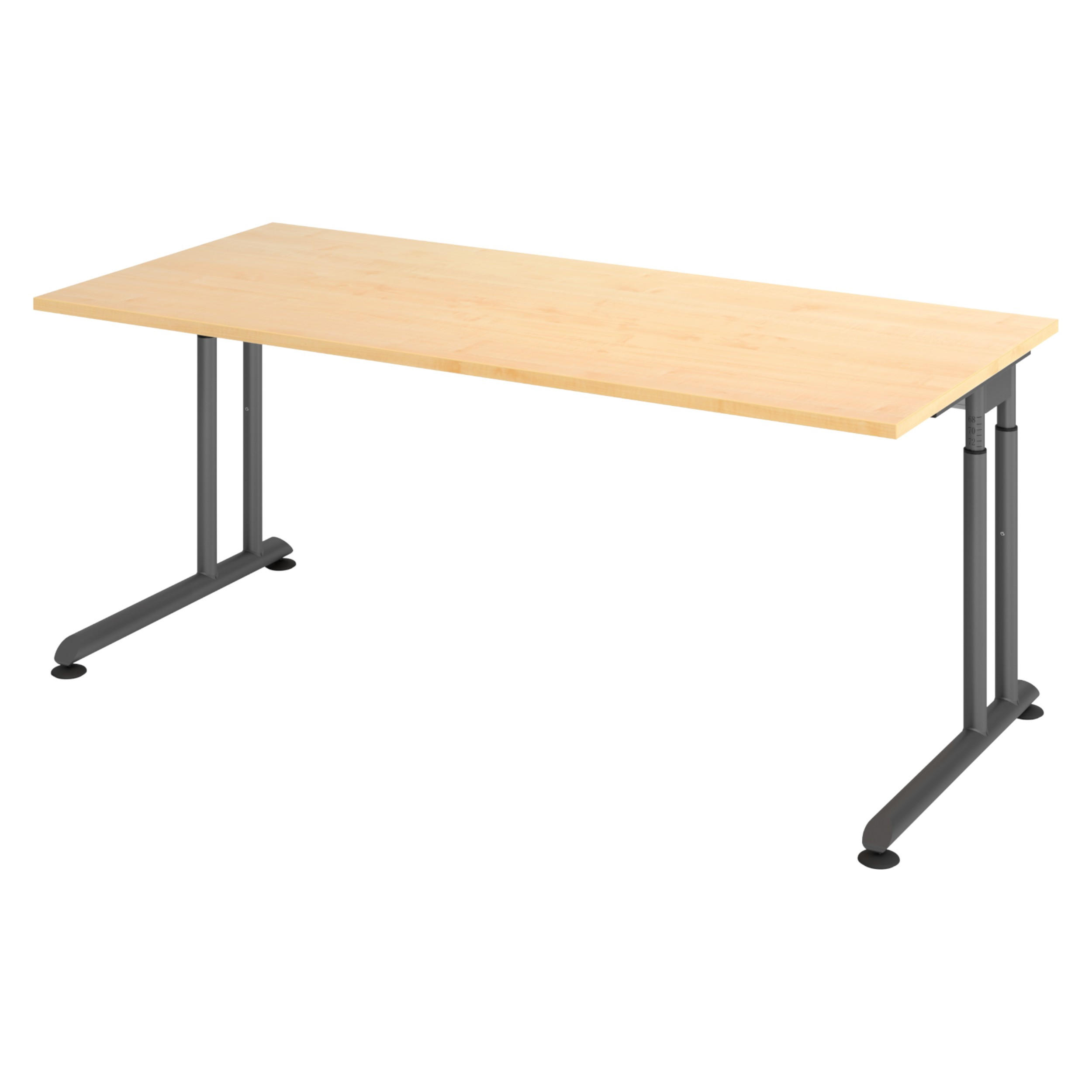 SCHREIBTISCH Serie-Z 80/180/74 cm in Ahornfarben/Graphitfarben - Ahornfarben/Graphitfarben, Holzwerkstoff (80/180/74cm) - bümö
