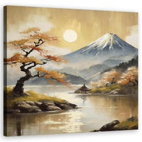 WANDBILD landschaft natur berge japan - Beige, Textil (40/40cm) - Feeby