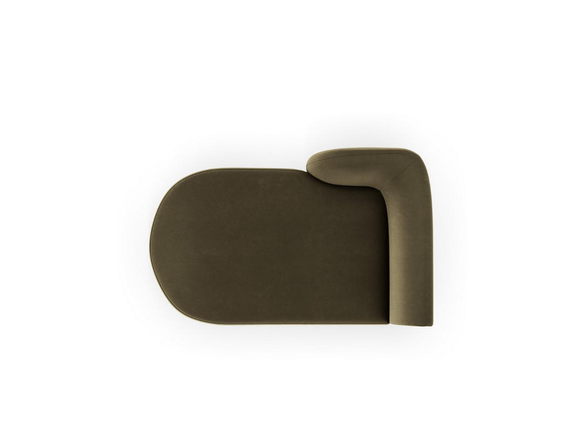 CHAISELONGUE links Miley aus Samt grün - Grün, Textil (90/70/156cm) - Micadoni