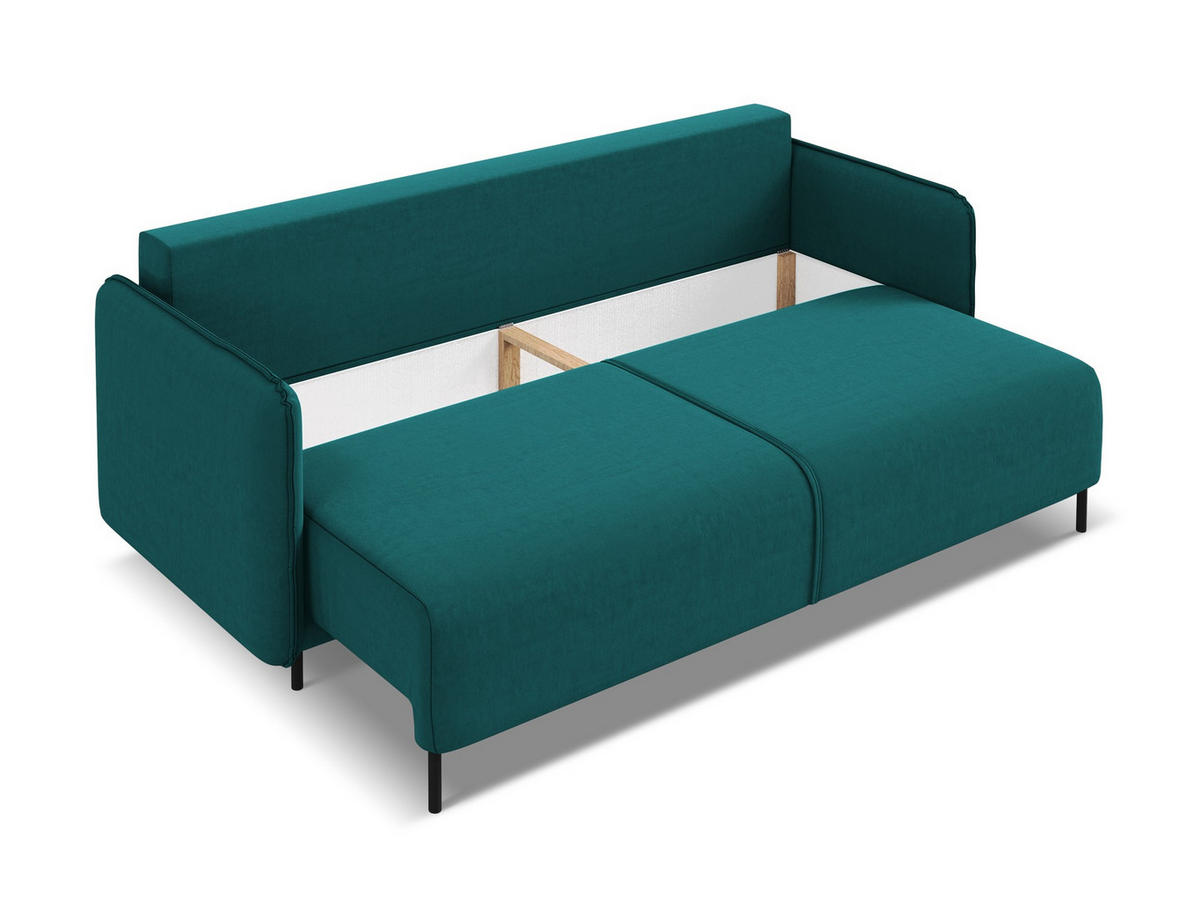 3-SITZER SOFA Chenille Stoff Grau - Schwarz/Graphitfarben, Textil/Metall (202/80/95cm) - Makamii