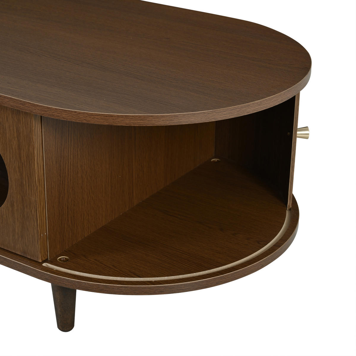 COUCHTISCH 100/50/36 cm in Walnuss aus MDF mit Schublade und Rollladen - Nussbaumfarben, Holzwerkstoff (100/50/36cm) - OKMYHOME