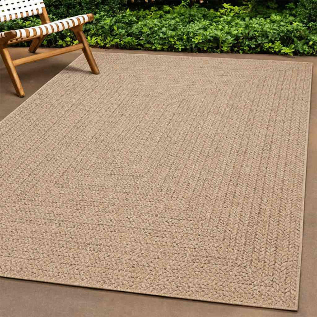 TEPPICH Zizur 240/240 Cm Jute-Optik Indoor Und Outdoor - Braun, Kunststoff (240/240cm) - vidaXL