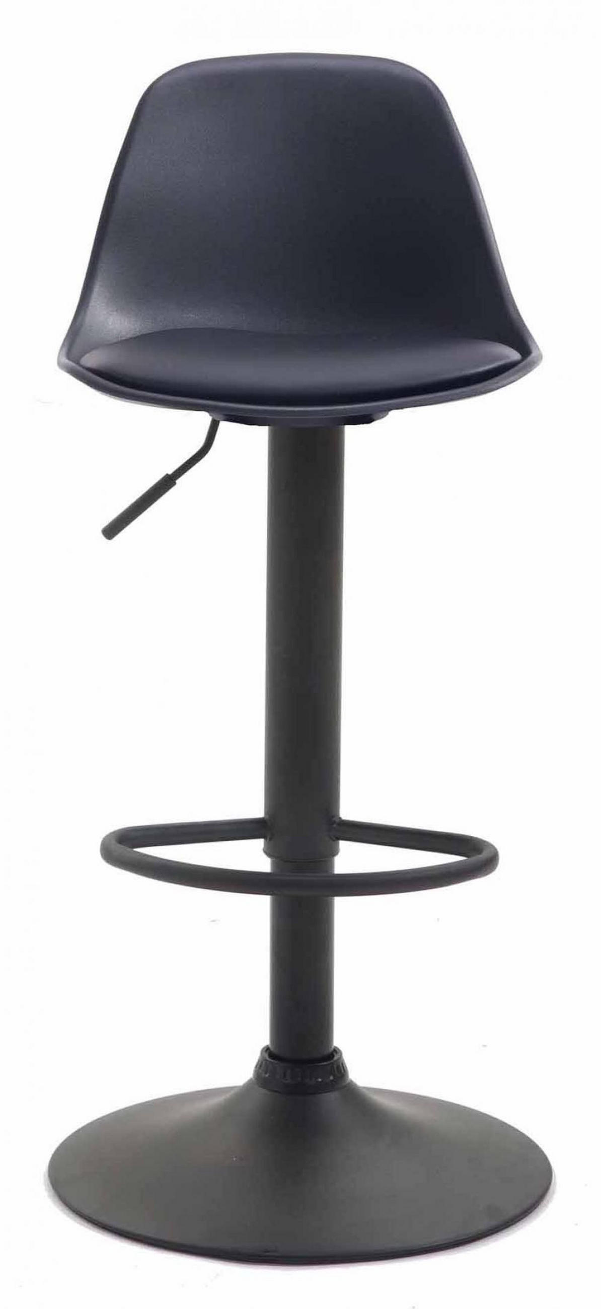 BARHOCKER 2er Set Lederlook schwarz - Schwarz, Kunststoff/Textil (39/82/43cm) - CLP