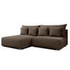 ECKSOFA L Form Ederra Braun 208/190/91 cm – großes Sofa mit Schlaffunktion L - Silberfarben/Braun, Textil/Metall (190/208cm) - AX Living