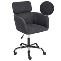 SCHREIBTISCHSTUHL Bouclé Schwarz Alena - Schwarz, Textil (60/84/60cm) - Beliani