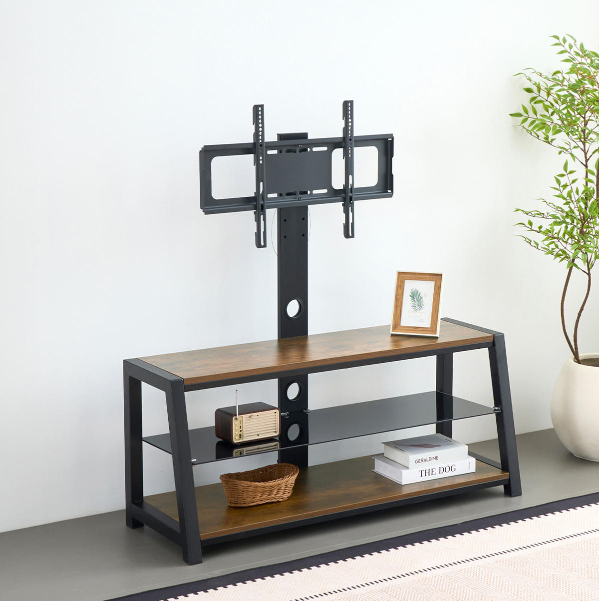 TV-STÄNDER mit 3 Ablagen für TVs 81,3-165,1 cm MDF Metall Braun - Braun, Metall (42/125/116cm) - Beauniv
