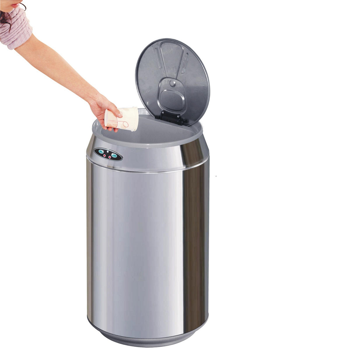 MÜLLBEHÄLTER CAN silber - Silberfarben, Metall (30/54cm) - Kitchen Move