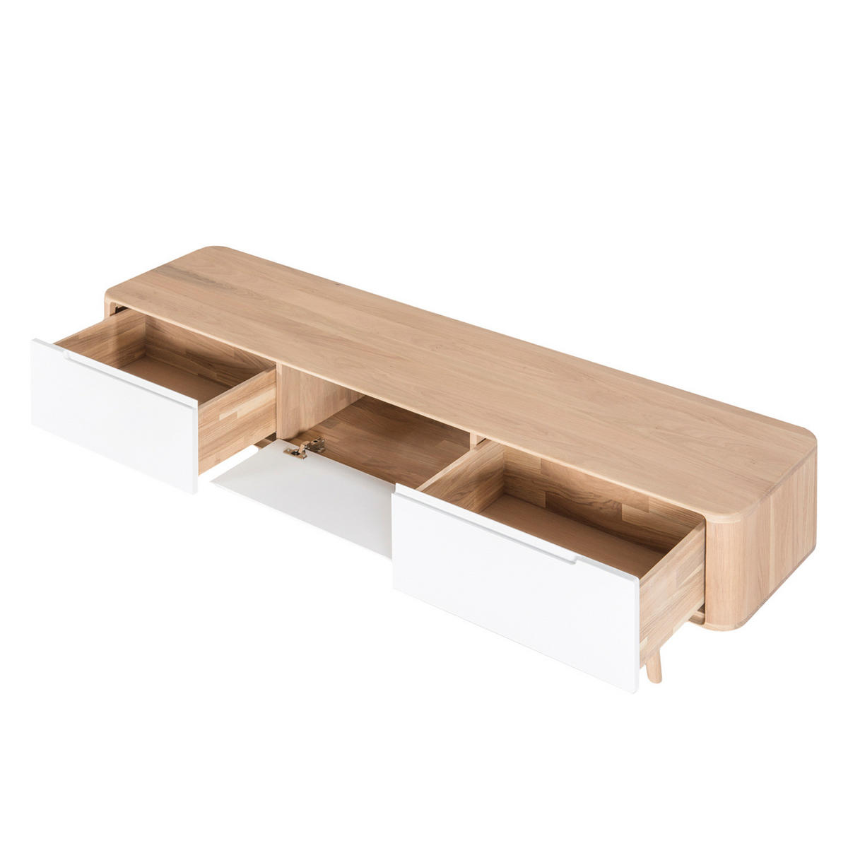 TV-LOWBOARD - Wildeiche teilmassiv - Wildeiche, Holzwerkstoff (180/45/42cm) - home24