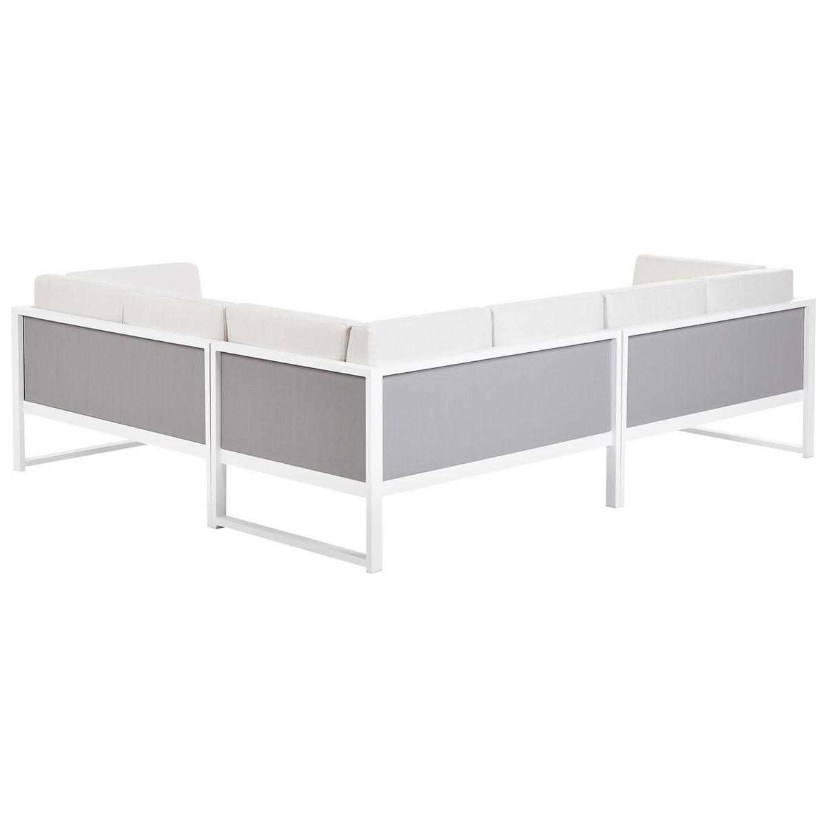 LOUNGE-SET 6-Sitzer Weiß Castella/Fratte - Hellgrau/Weiß, Metall - Beliani