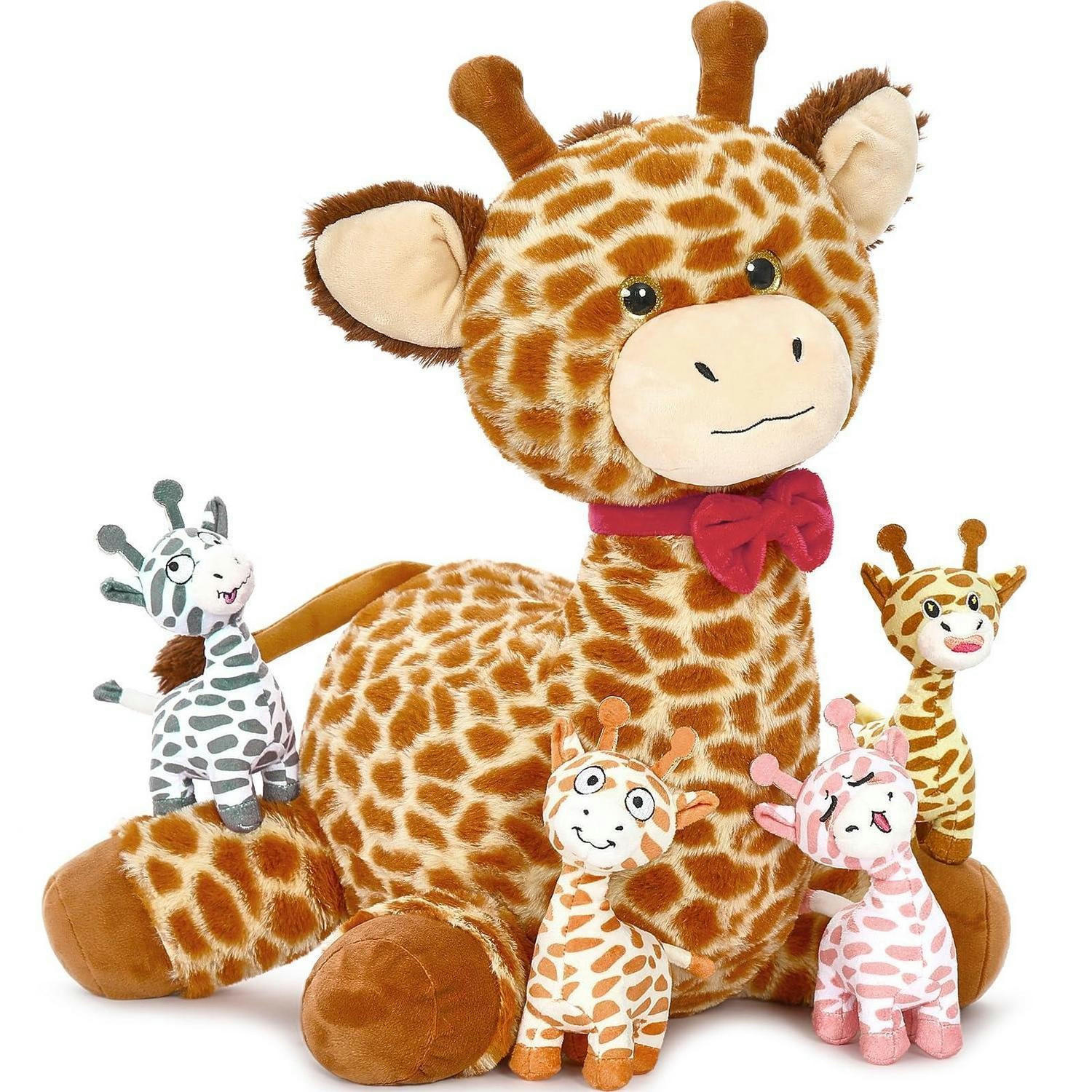 STOFFTIER Giraffe mit 4 Babys 50 cm - Multicolor, Textil (20/55cm)