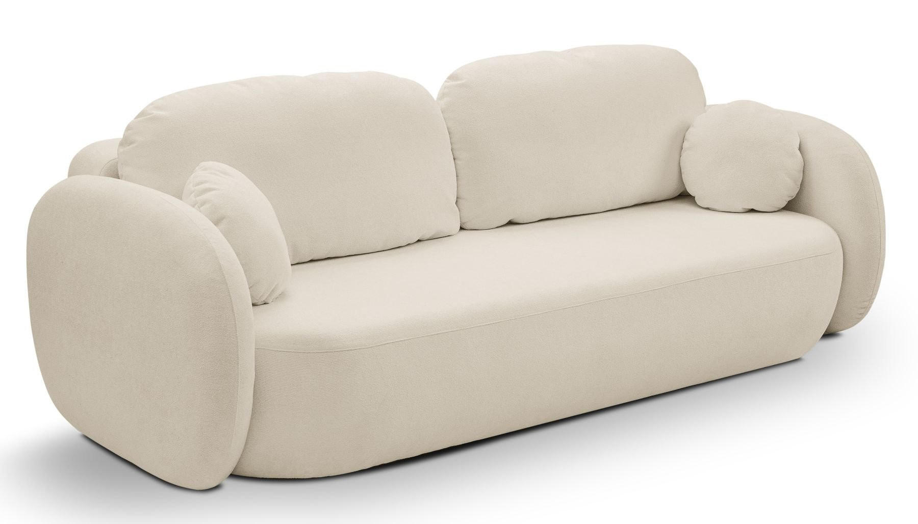 SCHLAFSOFA LIO, Sofa mit Schlaffunktion und Bettkasten, Farbe: Beige, Velourstoff - Beige, Textil (238/86/101cm) - Sepro Meble