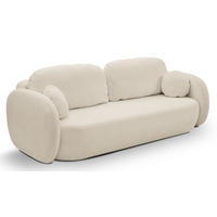 SCHLAFSOFA LIO, Sofa mit Schlaffunktion und Bettkasten, Farbe: Beige, Velourstoff - Beige, Textil (238/86/101cm) - Sepro Meble