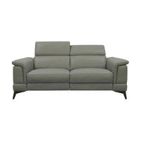 3-SITZER Sofa Planet Echtleder Perlgrau - Hellgrau, Leder/Metall (200/80/110cm)