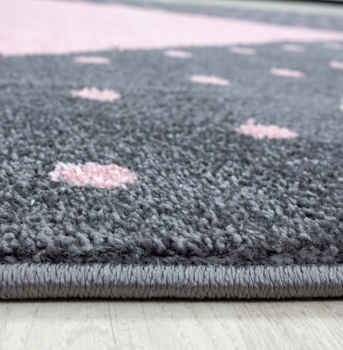 TEPPICH Kinder Kurzflor Herz Polypropylen Kinderzimmer Pink Läufer 80x150 - Rosa, Textil (80/150cm) - KADIMA DESIGN