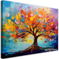 WANDBILD bunter liebesbaum natur - Multicolor, Textil (60/40cm) - Feeby