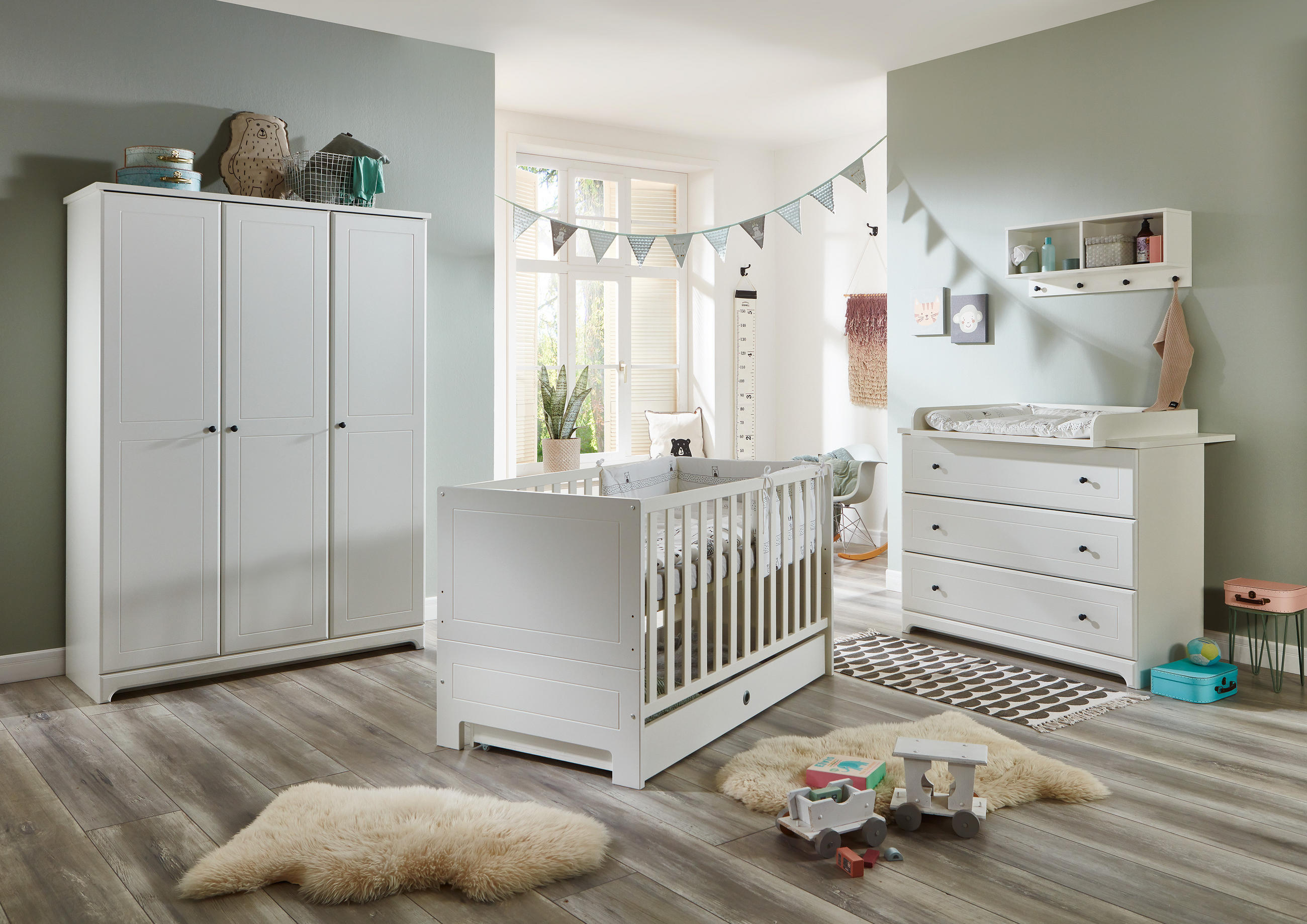 BABYZIMMER Mega-Set Thilo 6-tlg. - Schwarz/Weiß, Holzwerkstoff/Metall (1/1/1cm) - arthur berndt