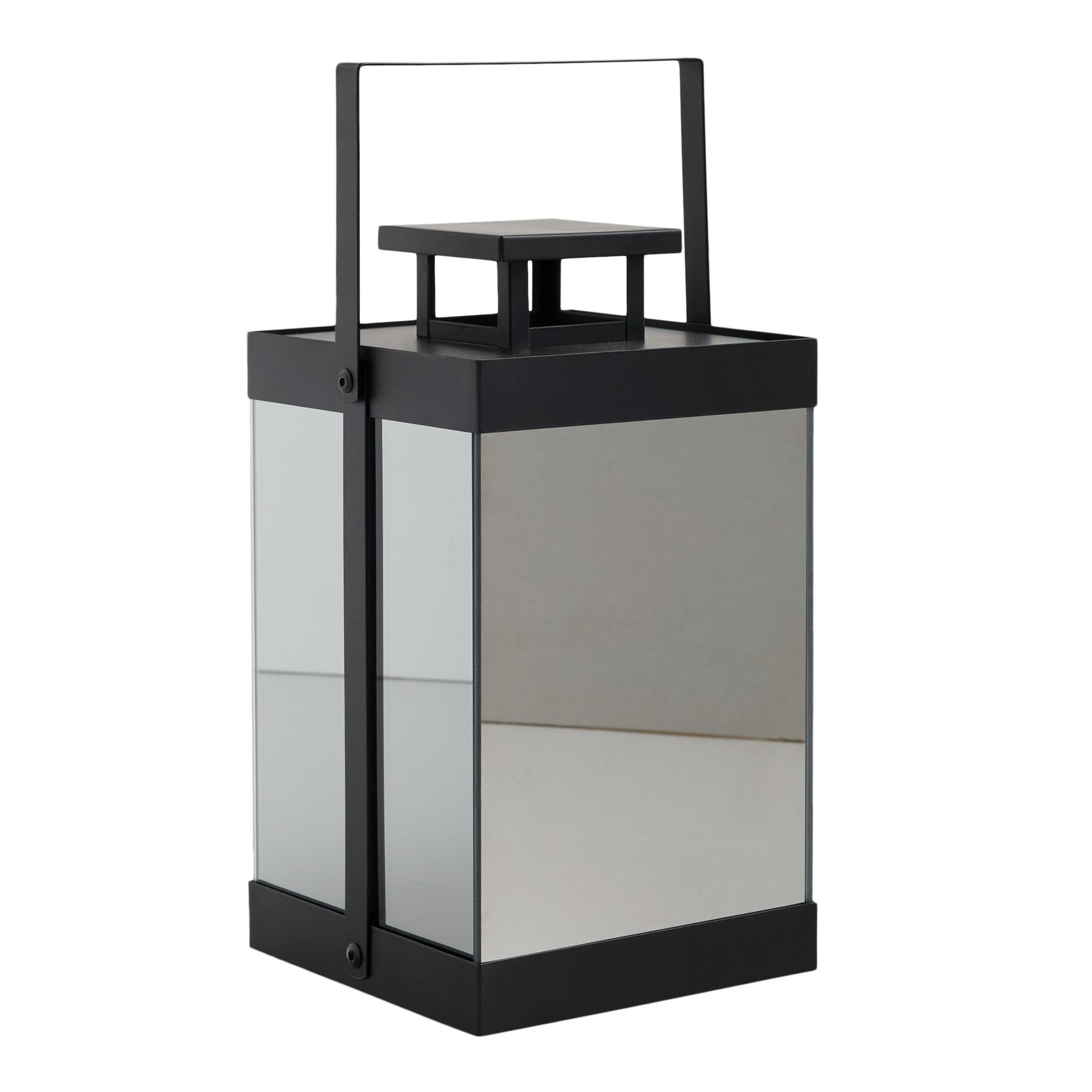 LED-LATERNE Halo - Schwarz, Metall (15/27/15cm) - home&you