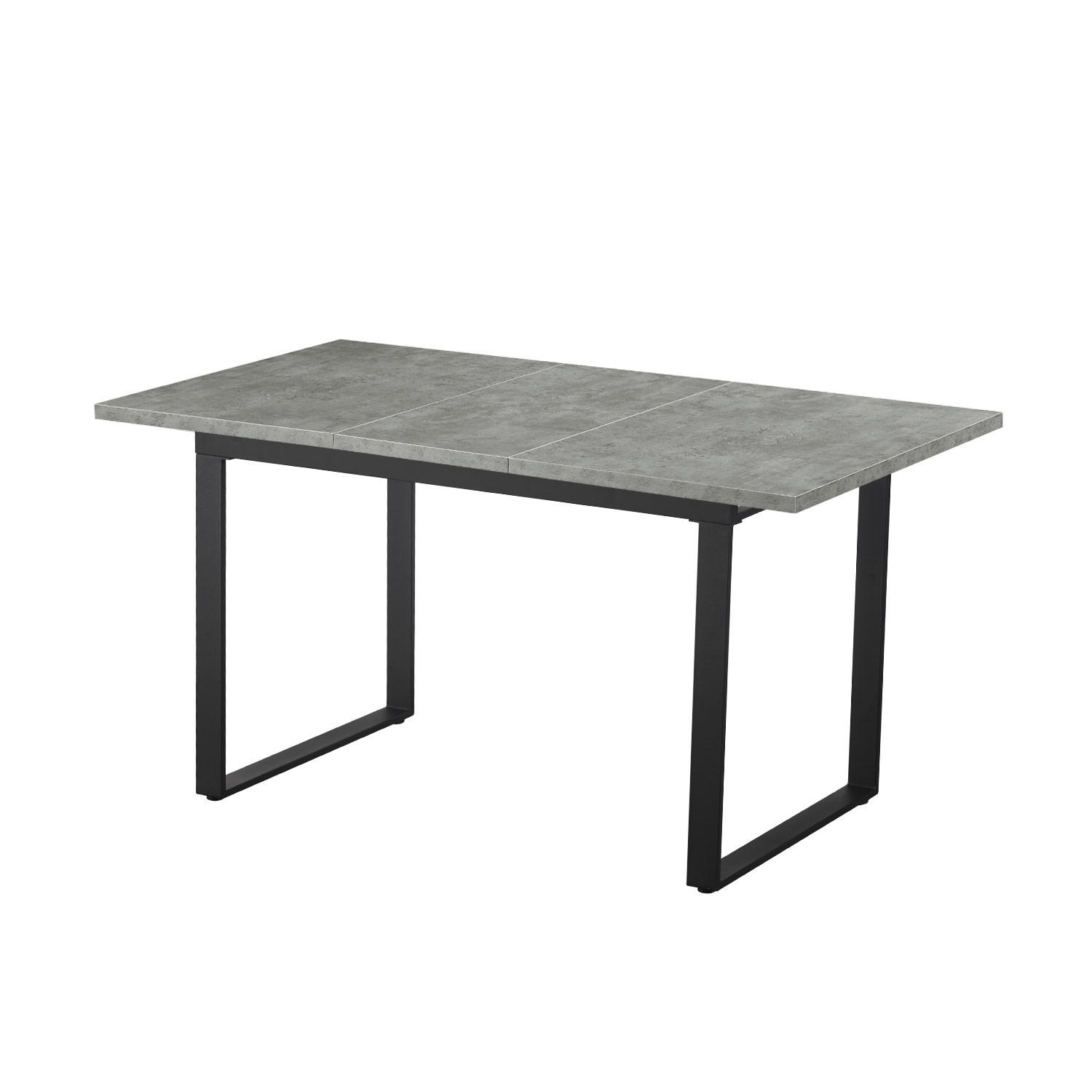 ESSTISCH ANNA 120-160/80/76 cm Beton - Anthrazit, Holz (80/120/76cm) - B&D Home
