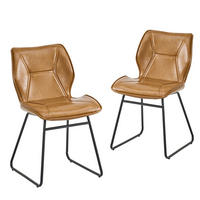 ESSZIMMERSTUHL 2er-Set mit Kunstlederbezug Metallgestell Braun - Braun, Metall (47.5/81.5/60cm) - Meubliv