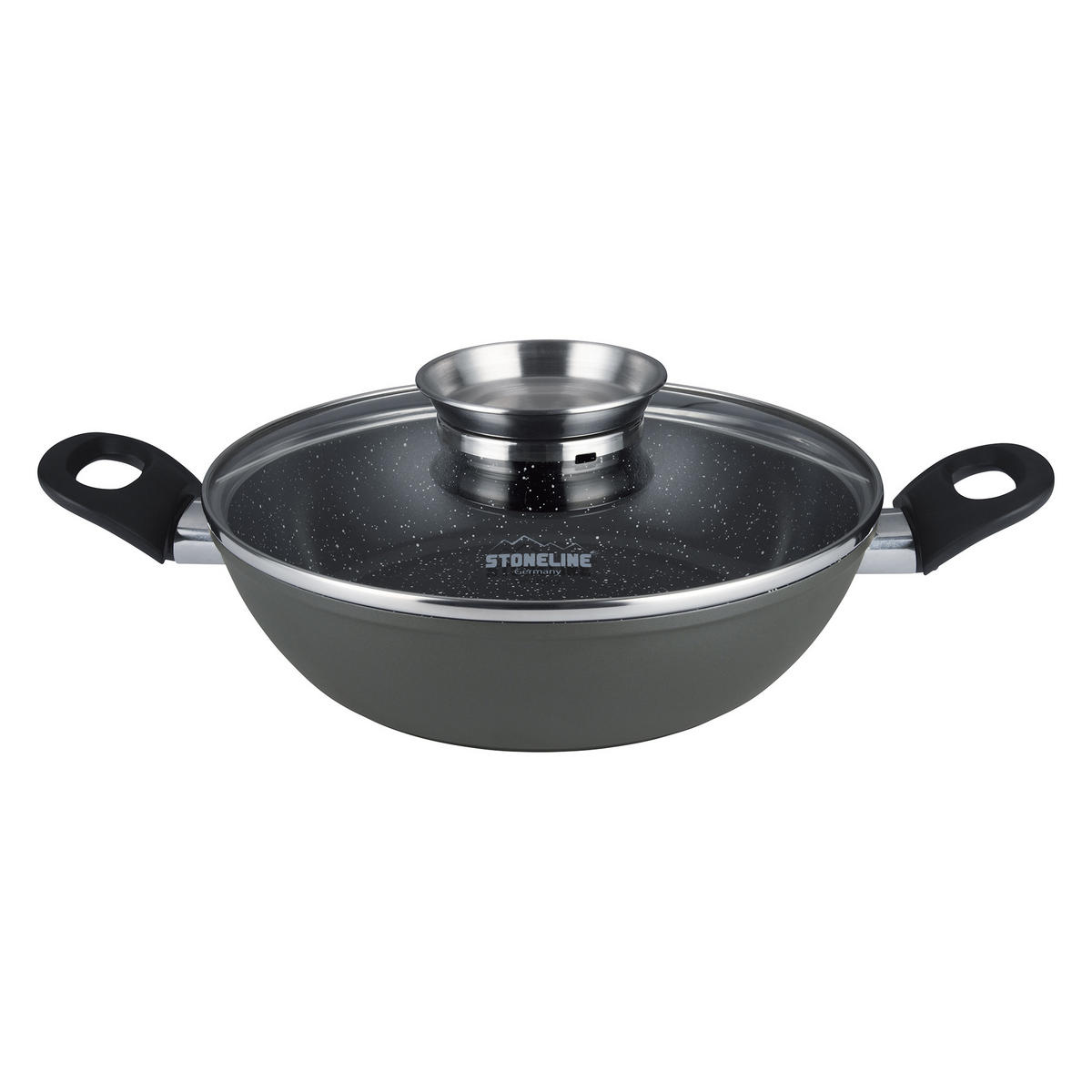 SERVIERPFANNE - Grau, Metall (28cm) - Stoneline