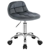 BÜROSTUHL höhenverstellbar Samt Dark Grey - Dunkelgrau, Metall (38/68/31cm) - Meubliv