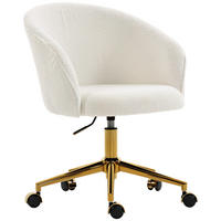 DREHSTUHL DE-11836 mit Teddy-Stoff & höhenverstellbar Creme - Creme, Metall (58.5/86/60cm) - ComfortXL