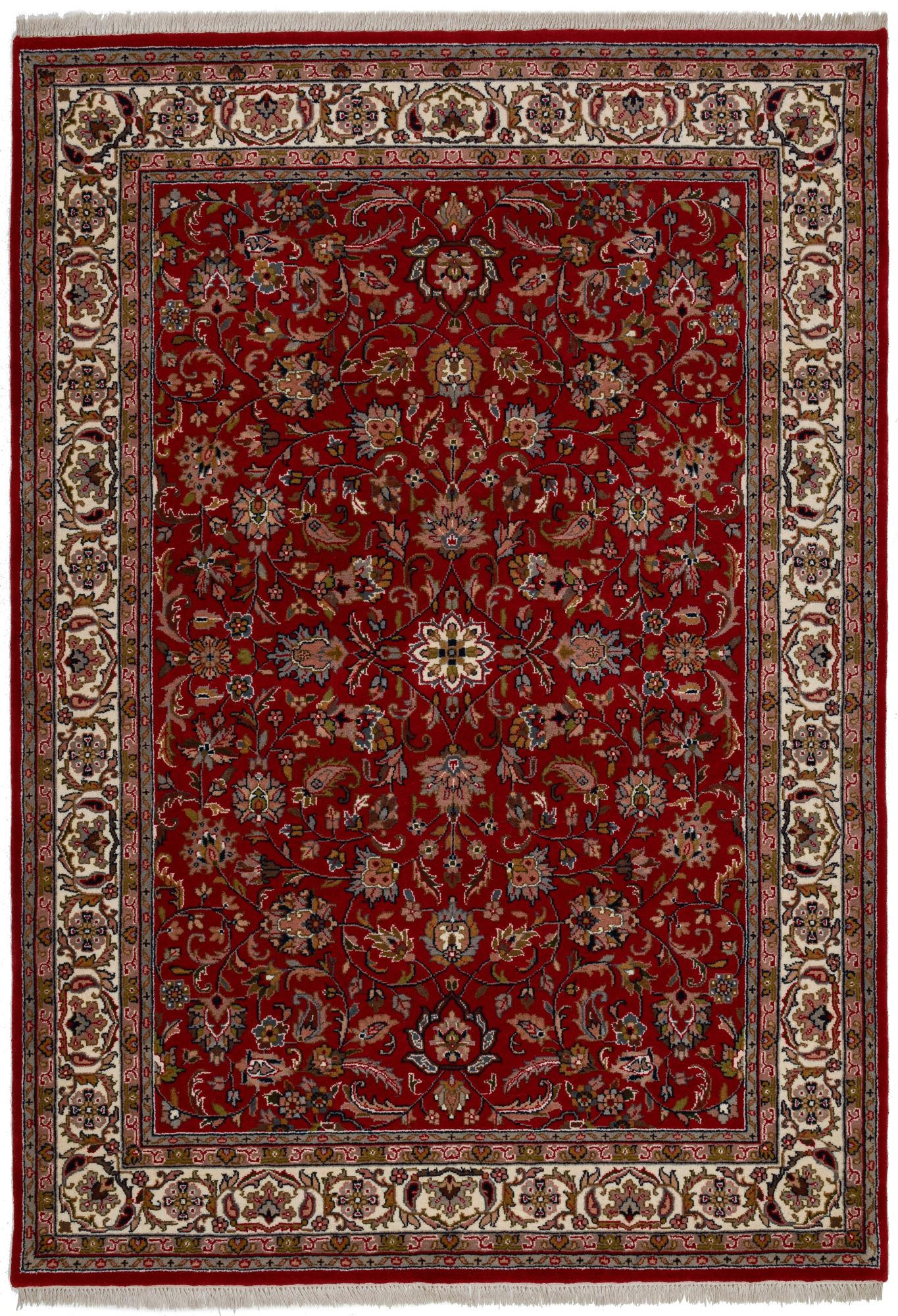 ORIENTTEPPICH Indo Isfahan, klassisch, strapazierfähig 170x240 cm - Rot, Textil (170/240cm) - Rug and Roll