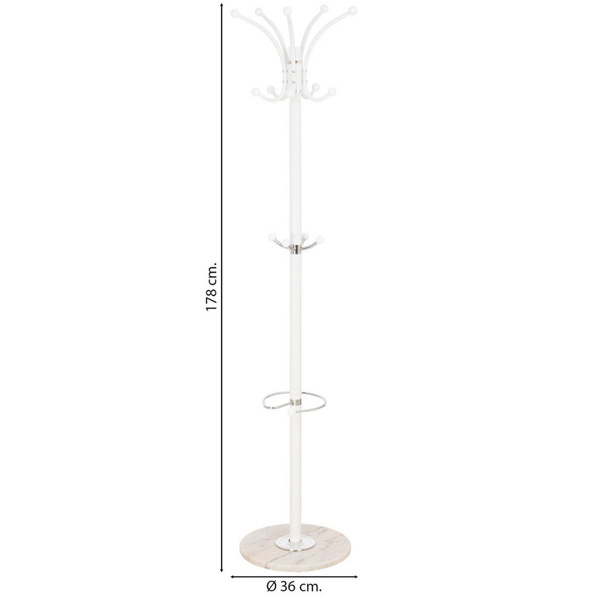 GARDEROBE aus metall 36x178cm - Weiß, Metall (36/178/36cm) - Wanderlust