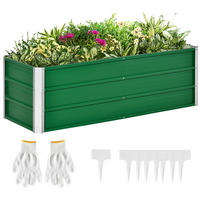 GARTENBEET, Blumenkübel mit Handschuhe, Grün, 125 x 47 x 40 cm - Grün, Holz (47/40/125cm) - Outsunny
