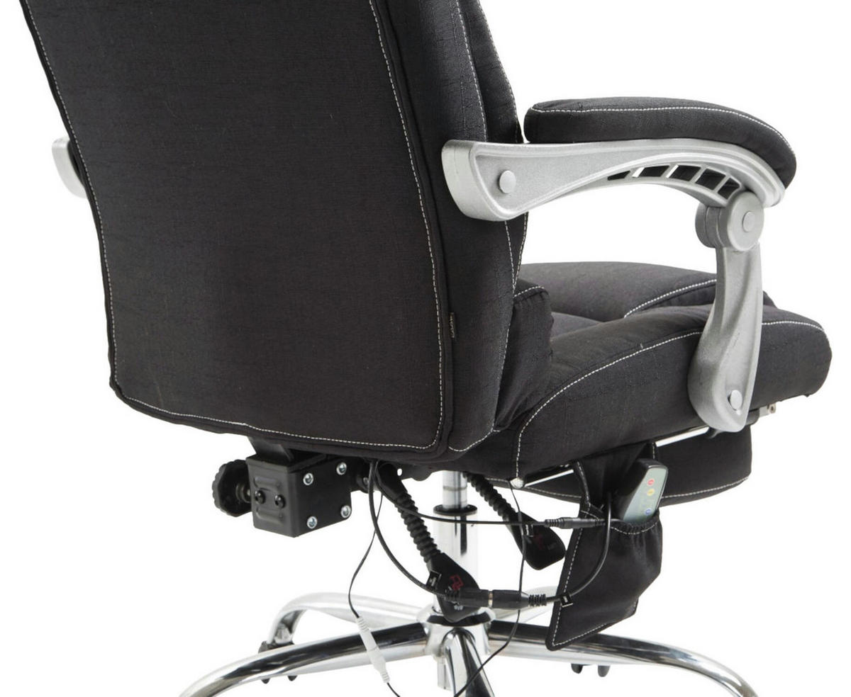 BÜROSTUHL Pacira, Stoff mit Massagefunktion Schwarz - Schwarz, Textil/Metall (68/127/64cm) - TPFLiving
