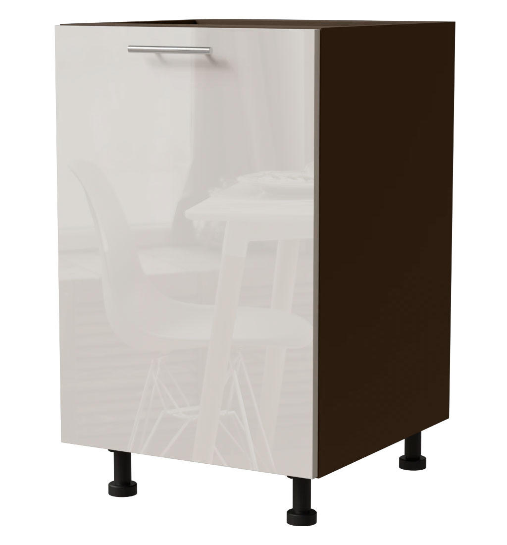 UNTERSCHRANK Brerra D1D/50 50 / 50 / 82 cm - Dunkelgrau/Creme, Holz/Holzwerkstoff (50/82/50cm) - Feldmann-Wohnen