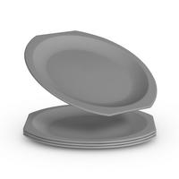 TELLERSET Kunststoff Ø23 cm Grau 4er-Pack - Grau, Kunststoff (23/1.2/23cm)