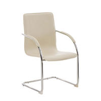 BESUCHERSTUHL Rabat Kunstleder Creme Konferenzstuhl Bürostuhl - Creme, Leder (56/94/52cm) - DELUKE