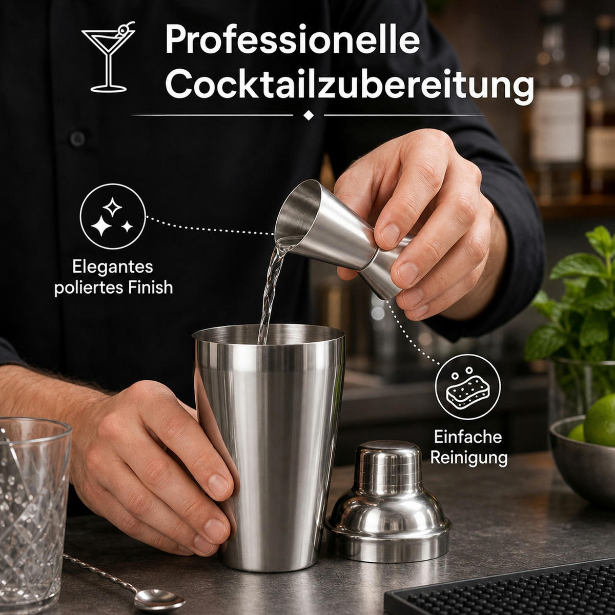 JIGGER - Edelstahlfarben, Metall (4.2/7.3/4.2cm) - ich-zapfe