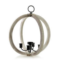 LATERNE Levi Beige 25/28/38 cm Holz - Weiß, Holz (25/38/28cm) - Mondex