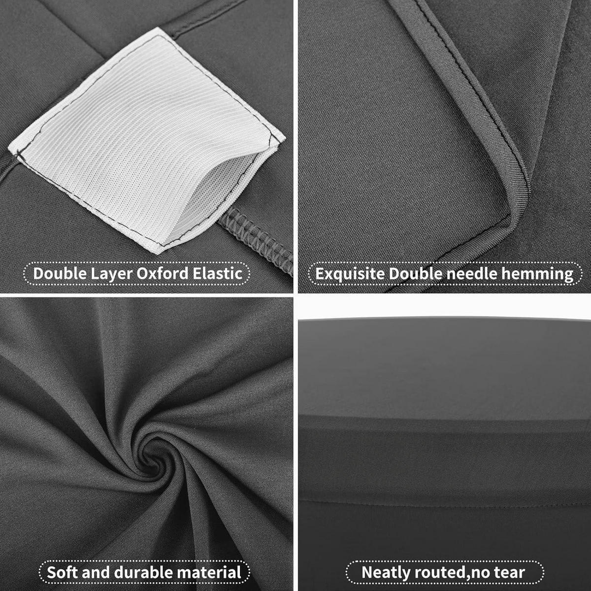 STEHTISCHHUSSE 3er-Set Dunkelgrau Ø 80-85 cm - Anthrazit, Textil (80/110cm)