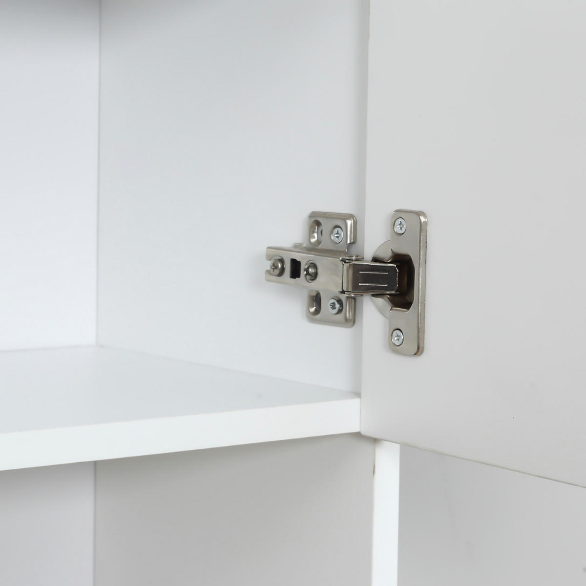 BUFFET DE-11210 4 Türen & 1 Schublade mit Arbeitsplatte Weiß - Weiß, Holzwerkstoff (40/180/80cm) - ComfortXL