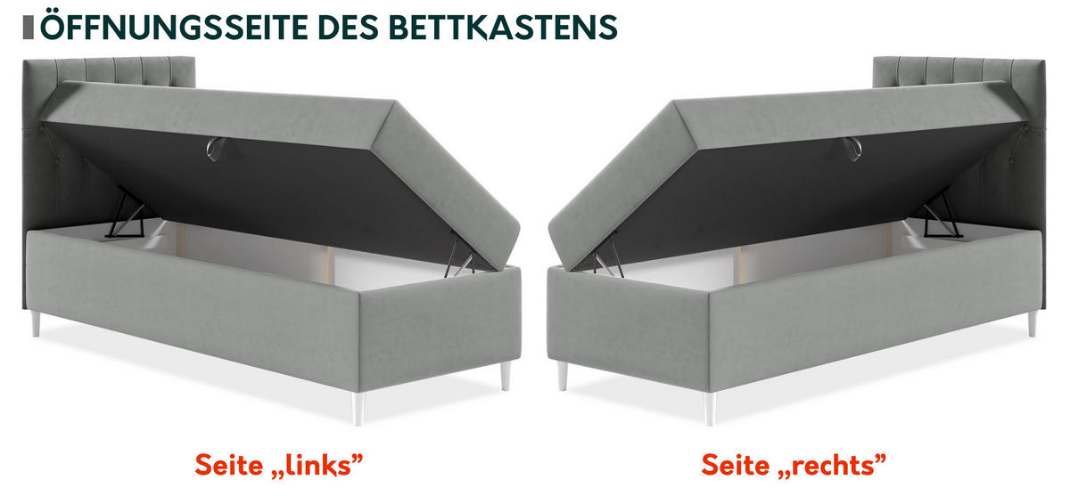 BOXBETT Filip Junior 1, Seite zum Öffnen des Bettkastens: Links - Schwarz/Weiß, Holz (90/200cm) - MIRJAN24