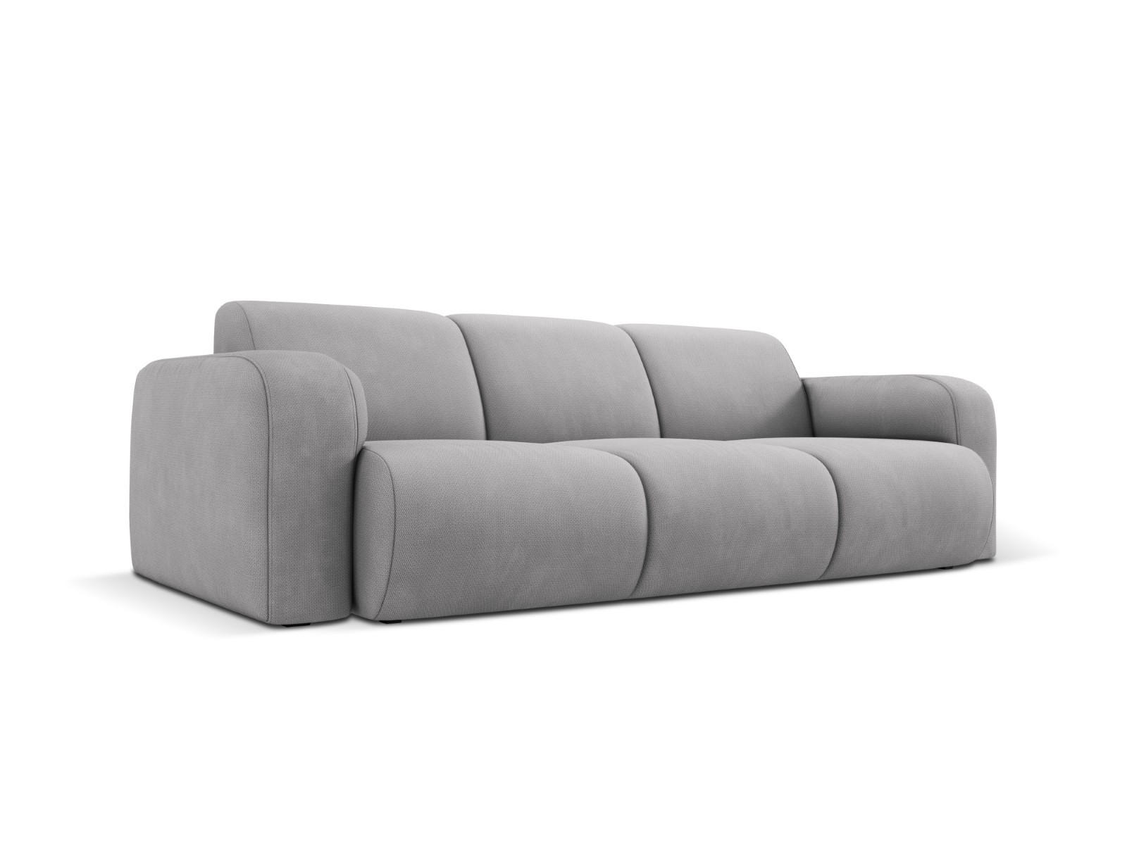 SOFA Molino aus strukturiertem Stoff hellgrau 3 Sitzplätze - Hellgrau, Textil (95/72/235cm) - Micadoni