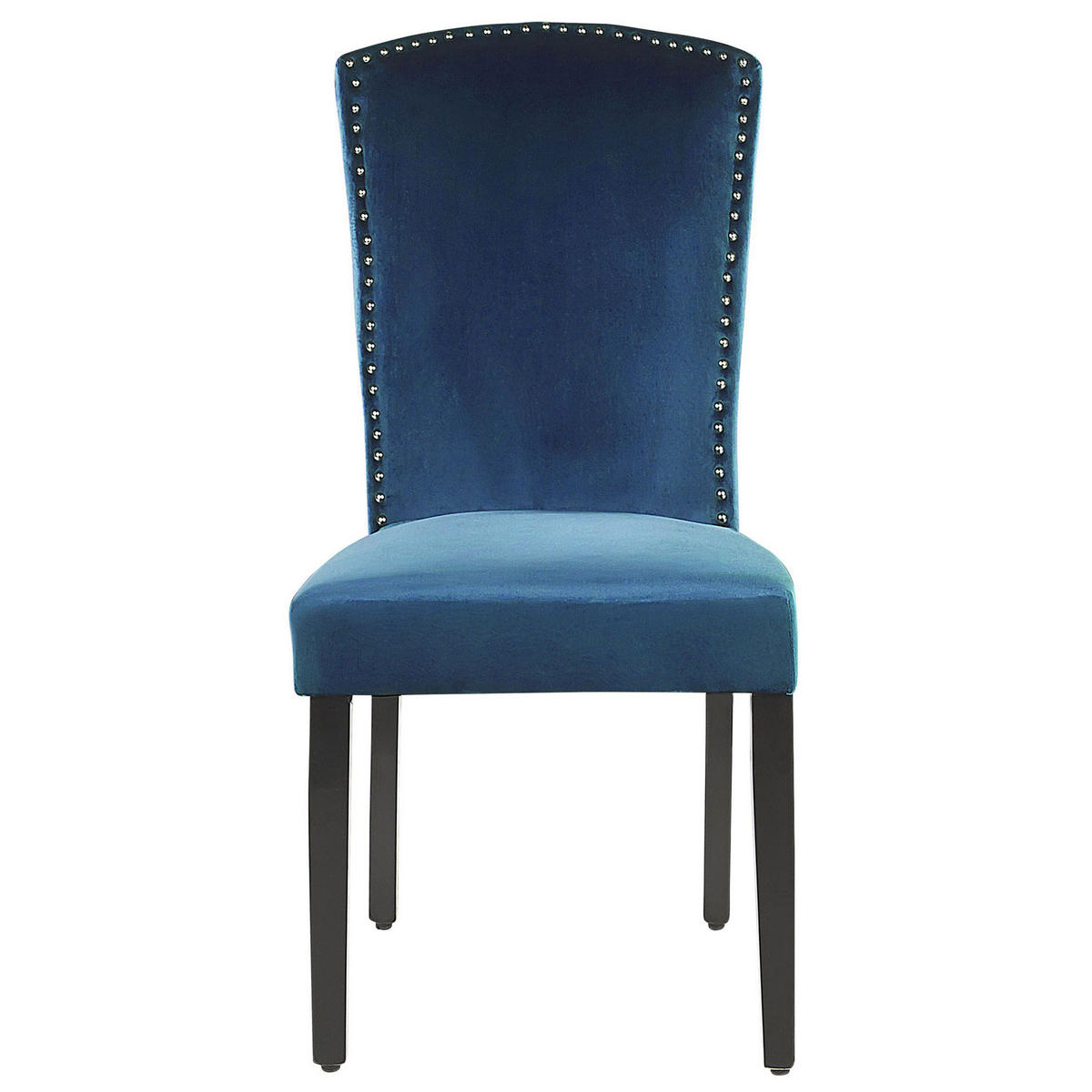 ESSZIMMERSTUHL 2er-Set Samtstoff Blau Piseco - Blau, Holz/Textil (48/97/62cm) - Beliani