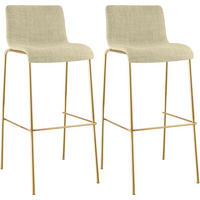 BARHOCKER 2 Stoff Creme - Goldfarben/Creme, Textil/Metall (43/100/48cm) - CLP