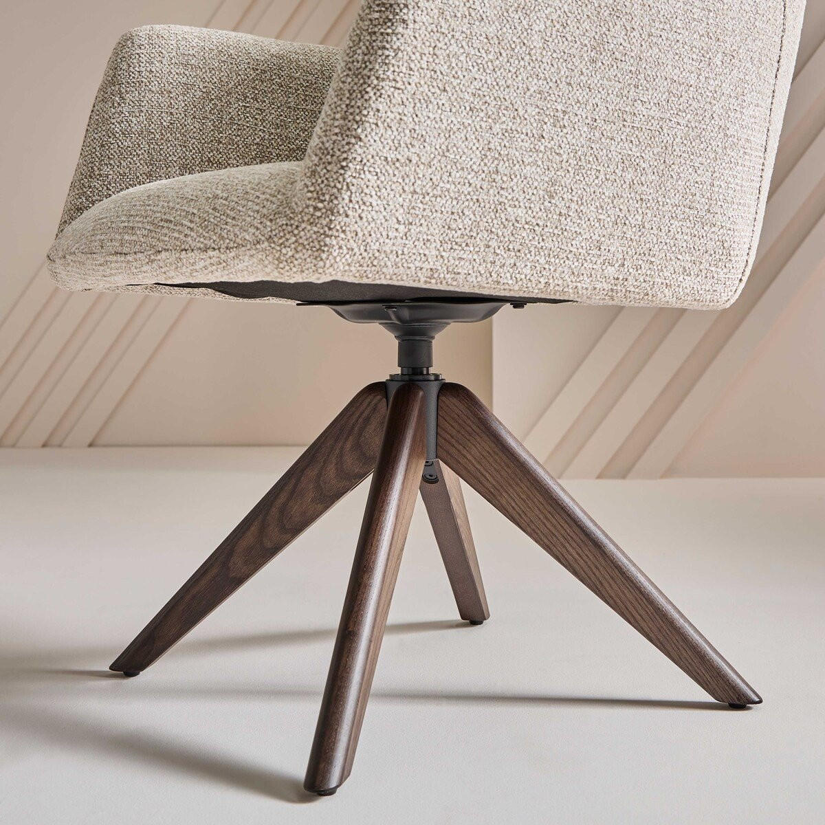 BRIDGE-STUHL mit massivholzbeinen - dante 61/67/86 cm - Beige, Holzwerkstoff (67/86/61cm) - Signature